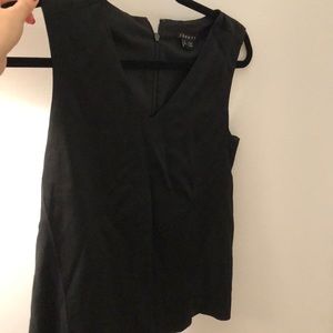 Black satin theory sleeveless top